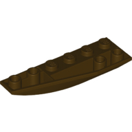 Lego kostka (kostička) 6x2 klín levý zkosený invertovaný, tmavě hnědá (6179808)
